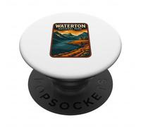Parco nazionale di Waterton in stile vintage PopSockets PopGrip Adesivo