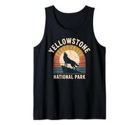 Parco Nazionale di Yellowstone Wolf Moon Vintage Camping Escursioni Canotta