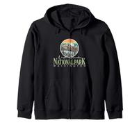 Parco Nazionale Vintage North Cascades Washington Mountain Felpa con Cappuccio
