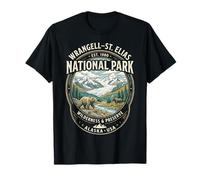 Parco Nazionale Wrangell-St Elias Alaska Bear & Moose Vintage Maglietta