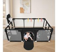Parco per bambini e bambini largo, 180 x 120 x 66 cm, parco per bambini, 50 palline di pozzo, mini vimini e 4 anelli di trazione, rete morbida e traspirante, centro di attività per bambini