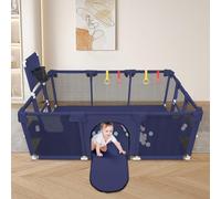 Parco per bambini e bambini largo, 180 x 120 x 66 cm, parco per bambini, 50 palline di pozzo, mini vimini e 4 anelli di trazione, rete morbida e traspirante, centro di attività per bambini