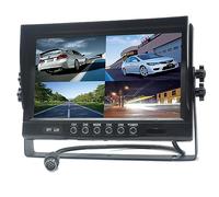 Pardarsey Monitor TFT LCD da 9 pollici per specchietto retrovisore auto, telecomando, 4 canali connettore a 4 pin ingressi video antiurto - 12 V-24 V 800480HD schermo w/parasole antiriflesso