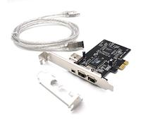 Pardarsey PCIe 3 porte 1394A Firewire Scheda di espansione PCI Express (1x) su adattatore esterno IEEE 1394 (2 x 6 pin + 1 x 4 pin) con supporto a basso profilo per PC desktop e connettore DV