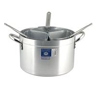Pardini Casseruola Alta con 3 Spicchi, Alluminio, Grigio, 38 cm