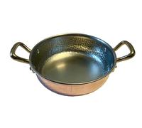 PARDINI - Tegamino in rame stagnato da 14 cm altezza 4 cm. Con 2 maniglie. Linea professionale.