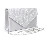 Pardofelis Borsa da sera da donna, pochette in raso glitterato, abito da sera, pochette con catena rimovibile, borsa per il corpo, elegante borsa da sera con diamanti di cristallo per matrimoni, balli