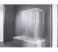Pare-baignoire HÜPPE Combinett 2, 3 éléments, avec segment large, largeur 700mm, hauteur 1400mm, AC0701087321, AC0701087321, Cabine doccia: Profilo colore argento vetro opaco ESG trasparente