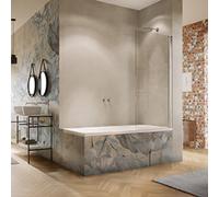 Pare-baignoire HÜPPE Solva, en 1 partie, fixation à droite, cadre partiel, largeur 750mm, hauteur 1500mm, S26101092316, S26101092316, Cabine doccia: Colore del profilo argento lucido Vetro ESG Sand Pl
