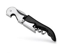 PARENCE. Cavatappi Multifunzione - Apribottiglie e Apricapsule - Cavatappi da Sommelier - Apribarattoli Compatto in Acciaio Inox - Nero