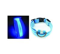 PARENCE.- Collare illuminato per cane taglia L, 3 modalità di illuminazione/collare LED per animali con fibbia di chiusura e chiusura a clip - 55cm, blu