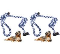 PARENCE - Giocattolo con corda intrecciata per cani - 40 cm - Ultra resistente a giochi di lancio, lancio e morso - Manico da 10 cm - Colori casuali (blu o rosso) (Confezione da 2)