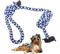 PARENCE - Giocattolo con corda intrecciata per cani - 40 cm - Ultra resistente a giochi di lancio, lancio e morso - Manico da 10 cm - Colori casuali (blu o rosso)