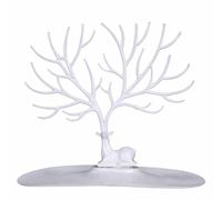 PARENCE - Mostra di gioielli Deer Tree - Organizzatore per orecchini, braccialetti e collane - Supporto decorativo bianco con base larga