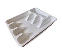 PARENCE.- Organizer per posate 5 scomparti - Organizer per cassetti da cucina in plastica 33x26x5 cm - Vano portaoggetti per forchette, coltelli, cucchiai