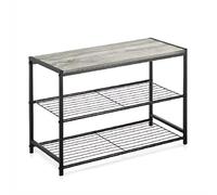 PARENCE.- Ripiano a 3 livelli in metallo e legno 60x30x43 cm - Ripiano multifunzionale di design, capacità di carico 5 kg per vassoio