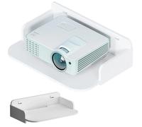 PARENCE. Ripiano a parete per i riflettori - Ripiano bianco opaco - Supporto robusto con occhiello a cavo - 24 x 19 x 7 cm