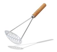 PARENCE.- Schiacciapatate Manuale in Acciaio Inox - Spremipatate con Manico Ergonomico in Legno | Robusto utensile da cucina per patate, carote, patate dolci | Facile da pulire