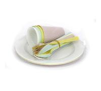 PARENCE.- Set da picnic da 20 pezzi - piatti, posate, bicchieri - Set da 20 pezzi in PVC da campeggio riutilizzabile, versatile e completo