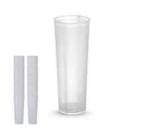 PARENCE.- Set di 10 Bicchieri Riutilizzabili 33cl - Bicchieri Rigidi in PP Senza BPA | Lavastoviglie |Tazze cilindriche infrangibili per bevande