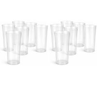 PARENCE - Set di 12 bicchieri a tubo riutilizzabili, 30 cl - Plastica trasparente in PP - Bicchieri lunghi resistenti - Uso quotidiano ed eventi