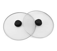 PARENCE - Set di 2 coperchi per stufa in acciaio inox paraspruzzi 29 CM/coperchio per stufa in acciaio a rete anti schizzi (tipo colino per vapore), colore argento