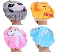 Parence. - Set di 2 cuffie doccia impermeabili riutilizzabili con motivo animale