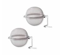 PARENCE.- Set di 2 palline da tè in acciaio inossidabile-Infusore da tè in acciaio inossidabile con catena | Filtri per tè, infusi, spezie, erbe, infusi fatti in casa