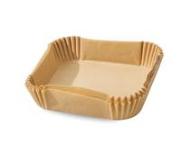 PARENCE.- Set di 20 basi quadrate in carta per friggitrice ad aria 20x20x4 cm - Stampi monouso antiaderenti resistenti al calore - Accessori per friggitrice ad aria, forno, microonde, cottura a vapore