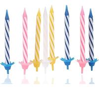 PARENCE - Set di 24 candeline di compleanno con 12 ganci - Aggiungi un tocco di colore alle tue torte