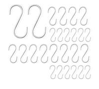 PARENCE - Set di 26 ganci a S in metallo - 3 misure (10 cm, 6 cm, 3,5 cm) - Versatili per cucina, bagno, giardino e stoccaggio