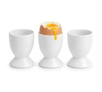 PARENCE. Set di 3 portauova di plastica bianca - portauova 4,5 x 5,5 cm - portauova sode - riutilizzabili e facili da pulire - cucina e colazione