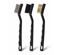PARENCE - Set di 3 spazzole manuali - acciaio, ottone e nylon - per pulire cucina, barbecue, griglie, piatti e superfici resistenti