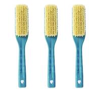 PARENCE.- Set di 3 Spazzoloni con Setola Indurita con Manico/Multiuso - Pulizia Scarpe, Piatti, Lavelli, Lavabi, Manicure, Superfici - 17x3,5 cm (Blu)