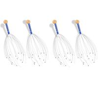 PARENCE.- Set di 4 massaggiatori per testa e cuoio capelluto - Strumento per massaggio rilassante per testa, collo e capelli - Ragno antistress con punte - Colore casuale