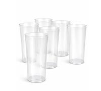 PARENCE - Set di 6 bicchieri a tubo riutilizzabili, 30 cl - Plastica trasparente in PP - Bicchieri lunghi resistenti - Uso quotidiano ed eventi