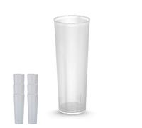 PARENCE.- Set di 6 bicchieri per tubi riutilizzabili 33cl - Plastica dura PP senza BPA | Coppe cilindriche ad alte prestazioni | Lavabile in lavastoviglie |Anti-rottura
