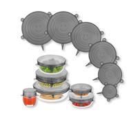 PARENCE. - Set di 6 coperchi riutilizzabili in silicone - coperchi estensibili universali per ciotole, barattoli, bicchieri - conservazione degli alimenti, freschezza prolungata, impermeabili e