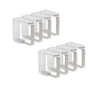 PARENCE.- Set di 8 pinze per tovaglie in plastica e acciaio inossidabile - presa perfetta per tutti i tavoli - 8 pezzi