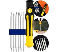 PARENCE. - Set di cacciaviti di precisione 13 in 1 - Impugnatura ergonomica + punte speciali TORX, piatto, croce, tri-ala, triangolare, U - strumento di riparazione elettronica, telefono, PC, orologi