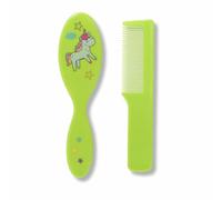 PARENCE.- Set di spazzole e pettini per neonati e pettini - Set per la cura dei capelli di unicorno per neonati e bambini - Spazzola morbida + pettine - Colore casuale (rosa, blu, verde, bianco)