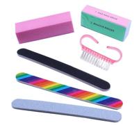 PARENCE.- Set manicure 6 pezzi - set completo di lime per unghie, blocchi lucidanti, spazzola per la pulizia - accessori per unghie professionali e domestici - per gel, acrilico, naturale