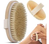 PARENCE - spazzola per massaggi corporei realizzata con setole naturali - asciuga e stacca sotto la doccia - stimolazione della circolazione e ammorbidimento della pelle - manico con cinghia - 12,5 cm