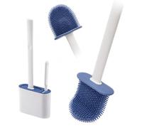 PARENCE. Spazzola per WC in silicone con supporto 2 in 1 - Spazzola per water con spazzola mini integrata - Adesivo, montaggio a parete o pavimento - Asciugatura rapida - Colore scelto - 2 pennelli
