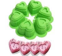 PARENCE.- Stampo in silicone a cuore a 6 cavità - antiaderente, riutilizzabile, resistente al calore - per torte, muffin, cioccolatini, saponi - 25 x 25 x 5 cm