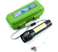 PARENCE.- Torcia ricaricabile USB / 3 modalità di illuminazione: Lato stroboscopico normale/Lega di alluminio - Lampada potente con cordino, custodia per il trasporto, quotidiano, lavoro