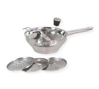 PARENCE.- Tritaverdure in acciaio inox con 3 dischi intercambiabili - Schiacciapatate manuale ø20 cm - Utensili da cucina per puree, zuppe, salse e composte