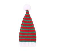 Parent Child Winter New Cute Red and Green Stripes Grid Warm Hat Christmas Hat Cappello da lutto con velo, verde, Einheitsgröße