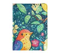 Parents' Day Cartoon Cute Bird Family Colorful Cuoio decorativo Passaporto Holder Covers Case Vaccino Card Holder Cover Combo Caso Passaporto Impermeabile, Festa dei genitori Cartoon carino famiglia