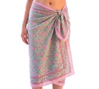 Pareo da spiaggia in cotone stampato a blocchi di alta qualità per donna - Pareo morbido e leggero, copricostume, copricostume, gonna avvolgente boho per l'estate, i viaggi e la spiaggia.